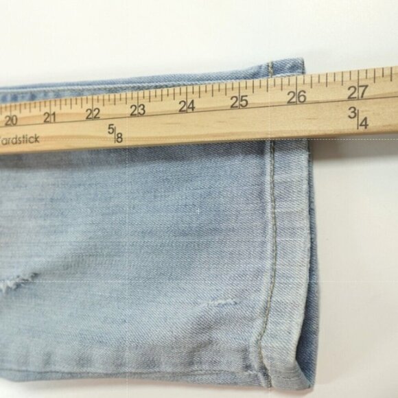 Basic House TBH Overall Womens Small Blue Denim Light Wash Crop Distressed Korea - Picture 12 of 16